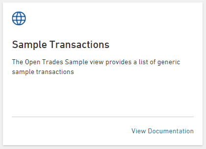 Sample Transactions Card